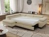 MKS Möbel 'Pablo L-Form' Ecksofa mit Schlaffunktion, verstellbare Kopfstützen, Creme, Struktur, Visco Topper, Links Bild 4