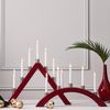 LED Lichterbogen ,Halla', 7-flammig, Holz, weinrot Bild 2