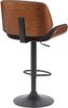 Barhocker LOTUN - Stoff Walnuss/schwarz 55x51x93 cm | Barstuhl Höhenverstellbar Mit Lehne Drehbar Tresenhocker Tresenstuhl Kneipenhocker Kneipenstuhl Bild 4
