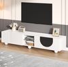 TV-Schrank 180 x 40 x 41,5 cm mit offenem Fach und Push-to-Open – TV-Möbel aus MDF und Holzwerkstoff in Weiß Bild 5