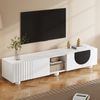 TV-Schrank 180 x 40 x 41,5 cm mit offenem Fach und Push-to-Open – TV-Möbel aus MDF und Holzwerkstoff in Weiß Bild 2