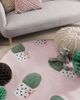 Kinderteppich rosa ⌀ 120 cm Kaktus-Muster Kurzflor ELDIVAN Bild 3