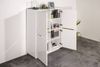Dmora Kommode Ara, 4-türiges Küchen-Sideboard, Wohnzimmer-Buffet, 100 % Made in Italy, 100 x 41 x 126 cm, glänzendes Weiß, Bild 4
