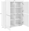 Dmora Kommode Ara, 4-türiges Küchen-Sideboard, Wohnzimmer-Buffet, 100 % Made in Italy, 100 x 41 x 126 cm, glänzendes Weiß, Bild 3