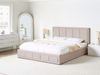 Bett mit Stauraum QUIBERON Stoff Beige 180 x 200 cm Bild 3