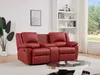 Vente-unique - AROMA Sofa Leder Rot - B 95 cm x H 97 cm x L 201 cm Bild 2