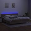 Boxspringbett mit Matratze & LED Stoff Taupe 200x200 cm, Härtegrad: H2 [3133345] Bild 4