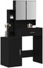vidaXL Schminktisch mit Regal Schwarz Eichen-Optik 80 x 35 x 132 cm 868882 Bild 3