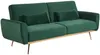 Vente-unique - Schlafsofa Klappsofa 3-Sitzer - Samt - Tannengrün - LAUNEI Bild 4