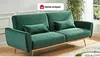 Vente-unique - Schlafsofa Klappsofa 3-Sitzer - Samt - Tannengrün - LAUNEI Bild 2