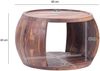 FineBuy Couchtisch Sheesham Massivholz rund 60cm · Wohnzimmertisch mit Ablagefach · Handgefertigter Sofatisch aus Echtholz im natürlichen Landhaus Design Bild 3