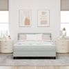 vidaXL LED Boxspringbett mit Kopfteil Hellgrau 160 x 200 cm Samt 3342662 Bild 4