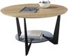Couchtisch >CADIZ< in Eiche, Massivholz / Metall / Glas - 40x70cm (HxD) Bild 3
