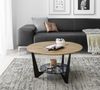 Couchtisch >CADIZ< in Eiche, Massivholz / Metall / Glas - 40x70cm (HxD) Bild 2
