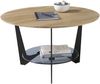 Couchtisch >CADIZ< in Eiche, Massivholz / Metall / Glas - 40x70cm (HxD) Bild 4