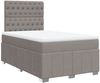 vidaXL Boxspringbett mit Matratze Taupe 120x200 cm Stoff 3293946 Bild 3