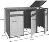 XL 3er/6er-Mülltonnenverkleidung HWC-J82, Mülltonnenbox, Metall 97kg, anthrazit ~ Kirsche-Holzoptik dunkelbraun Bild 3