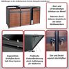 XL 3er/6er-Mülltonnenverkleidung HWC-J82, Mülltonnenbox, Metall 97kg, anthrazit ~ Kirsche-Holzoptik dunkelbraun Bild 2