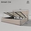 Flieks Funktionsbett cozy, Stauraumbett Hydraulisches Doppelbett Leinen 180x200cm Bild 4