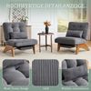 LVHOM Relaxsessel mit liegefunktion, Loungesessel mit Lendenkissen und ausziehbarer Fußstütze, Massivholzgestell, verstellbarer Rückenlehne, ohne Armlehnen, Grau Bild 4