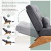 LVHOM Relaxsessel mit liegefunktion, Loungesessel mit Lendenkissen und ausziehbarer Fußstütze, Massivholzgestell, verstellbarer Rückenlehne, ohne Armlehnen, Grau Bild 3