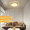 ZMH Deckenlampe LED Deckenleuchte Schlafzimmer - 30CM Schlafzimmerlampe Rund Stoff Warmweiß 3000K Wohnzimmerlampe mit Stoffschirm 12W Grau Modern Schirm Küchenlampe für Wohnzimmer Küche Flur Ø30CM Bild 3