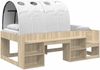 vidaXL Bett mit Tunnel mit Regal 3 Stk. Sonoma und Weiß Holzwerkstoff 3423593 Bild 2