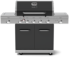 Nexgrill "Deluxe" Gasgrill, 5 Brenner, 1 Seitenkochfeld, 1 Infrarot Seitenbrenner, emailliertes Porzellan, silber/schwarz, 120 x 59 x 152 cm