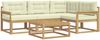 vidaXL Outdoor-Sofagarnitur 5 pcs Weiß und Creme 79 x 79 x 37 cm 3386399 Bild 2