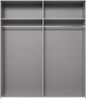 Drehtürenschrank >Chalet< 4 Türen, 2 Böden, 2 Stangen, Spiegel / Graphit - 180x210x58cm (BxHxT) Bild 3