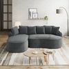 Flieks Modulares L-Form Cloud Sofa, extra tiefe Sitzfläche, breit gepolstert, mit Chaiselongue rechts & Kissen, kein Aufbau nötig, Chenille, Grau Bild 2