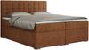 Boxspringbett, Deko Bed mit Matratze und Topper - SUSAN - 140x200cm - Orange Stoff - H4 Bild 3