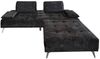 KAWOLA Sofa WIOLO Schlafsofa Daybed mit Hocker velvet anthrazit 80 x 110 x 240 cm Bild 3
