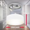 B.K.Licht Deckenleuchte Stoff-Deckenlampe 30cm 1-fammig E27 Wohnzimmer LED / Halogen - BKL1215, ohne Leuchtmittel, Abhängig vom Leuchtmittel - Warmweiß / Neutralweiß / Kaltweiß, graue Stoffdeckenleuchte mit Textilschirm Schafzimmer Küche WC Bad Bild 4