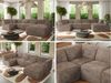 Modulares XXL-Ecksofa MODARO 5M, U-Form, Wohnlandschaft, 5-teilig, freistehend, Wohnzimmer Couch, HR-Schaumstoff - Braun Cord - Rechts Bild 2