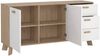 Dmora Kommode Pepito, Wohnzimmerbuffet, Wohnzimmer-Sideboard, Moderne Küchen-Speisekammer, 147x39 h73 cm, Eiche und Weiß Bild 4