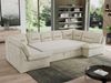 Mks Möbel 'Morbido U' Wohnlandschaft mit Schlaffunktion und Topper, 340 x 206 x 93 cm, Beige, Velours Bild 3