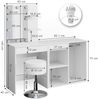 Schminktisch Isabelle Weiß 140 cm mit LED, Hocker und Schrank Vicco Bild 3