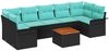 vidaXL Gartensofa-set mit Kissen 8 pcs Schwarz Poly-Rattan 3347298 Bild 2