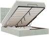 vidaXL Ottoman-Bett mit Matratzen & LEDs Hellgrau 140x200 cm Samt 3314468 Bild 2