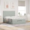 vidaXL Ottoman-Bett mit Matratzen & LEDs Hellgrau 140x200 cm Samt 3314468 Bild 4