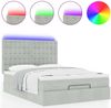 vidaXL Ottoman-Bett mit Matratzen & LEDs Hellgrau 140x200 cm Samt 3314468 Bild 5