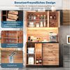 HAUSS SPOLE Highboard mit Stauraum LED USB,Anrichte Küchenhochschrank Steckdosen Esszimmer (Buffetschrank mit 2 Fächer mit Glastüren LED Lichtleisten, 3 Schubladen, 2 Staufächer mit verstellbaren Einlegeböden), mit Kippschutzvorrichtung Bild 4