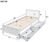 TavilaEcon Holzbett Doppelbett, Jugendbett, Erwachsenenbett, Weiß, mit 2 Schubladen,90x200cm Bild 4