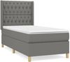 vidaXL Boxspringbett mit Matratze Stoff Dunkelgrau 90x190 cm, Härtegrad: H2 [3132194] Bild 2