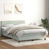 vidaXL Boxspringbett mit Matratze & LED Hellgrau 160x220 cm Samt 3316743 Bild 1