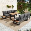 Flieks Gartenlounge-Set, 6-Sitzer Gartenmöbel 1 Tisch, Ecksofa mit 5-stufig-Neigungsfunktion Bild 3