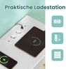 SONGMICS Kommode mit LED-Beleuchtung, Sideboard, Schubladenschrank für Wohnzimmer, mit Ladestation, 5 Schubladen, weiß Bild 3