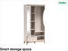 MEBLINI Garderobenschrank Flur mit Spiegel - TUDOR - 100x40,5x193cm – Kaschmir - Garderobe Schrank - Flurgarderobe schmal - Garderobe Flur Möbel Set - Flurschrank hoch Bild 2