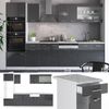 Küchenzeile R-Line Anthrazit Hochglanz/Weiß 300 cm mit Hochschrank, ohne Arbeitsplatte Vicco Bild 2